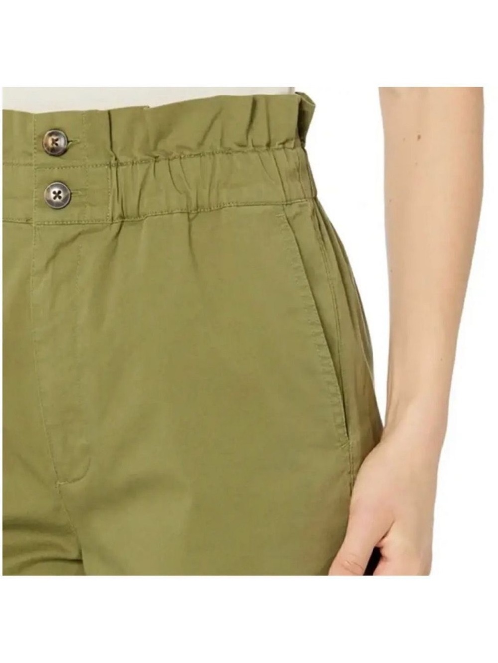 Madewell Paper Bag Tapered Pants Green 6 - Picture 3 of 12